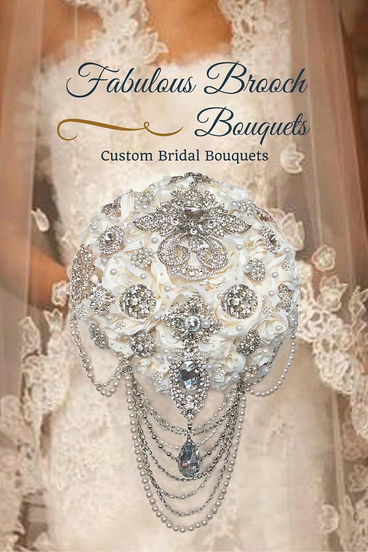 زفاف - Brooch Bouquet, Cascading Brooch Bouquet, Brooch Bouquets, Elegant Brooch Bouquet, Deposit Only 150.00 Full Price 399.99