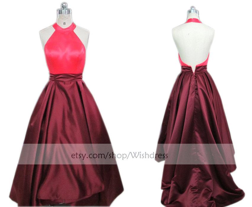 زفاف - Halter top Backless Two Tones Long Prom Dress/ Evening Dress/ Formal Dress/ Homecoming Dress
