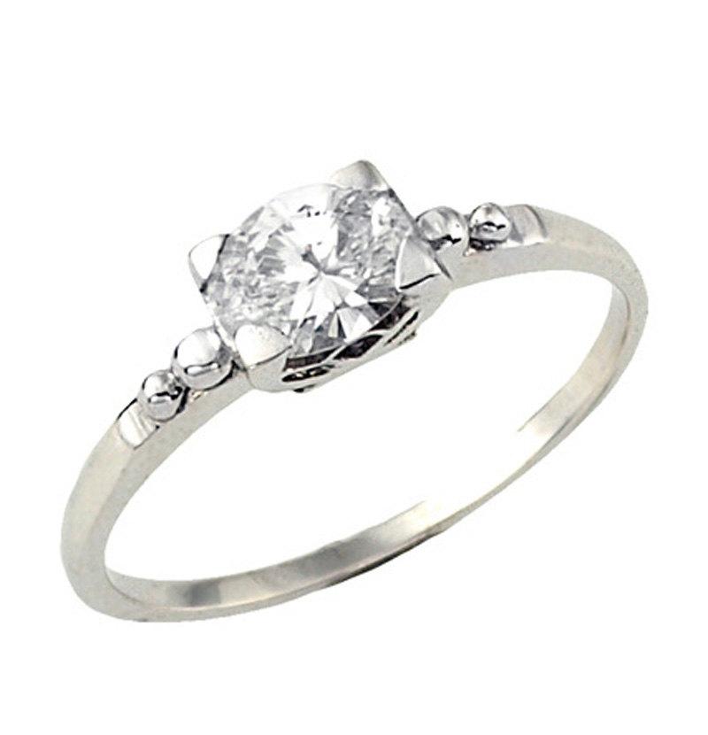 Mariage - Diamond Engagement Ring, Unique Diamond Ring, Art Deco 18k Gold Diamond Engagement Ring, 0.5CT Diamond, Engagement Ring, Vintage Style, Gift