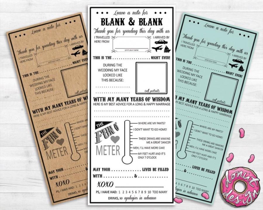 Mariage - Custom Printable Wedding Mad Lib // Premade // Funny // Advice // Guest Book