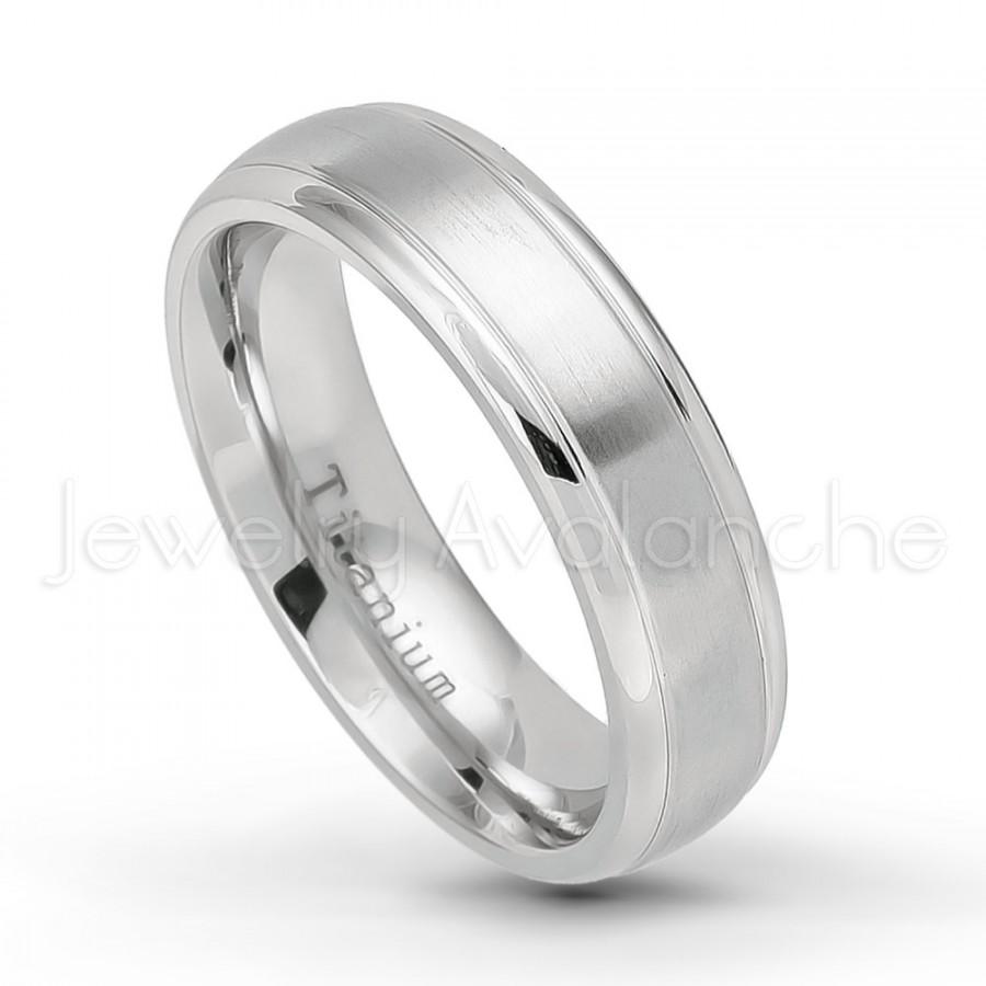 Свадьба - 6mm Titanium Wedding Band, Classic Domed Brushed Center & High Polished Ridged Edge Titanium Ring, Comfort Fit Ladies Wedding Ring TM399