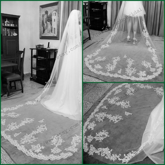 Свадьба - Mantilla wedding veil, Cathedral Bridal Veil, Simple Veil, Drop Veil, Circle Veil,Long Veil, chapel veil, cathedral veil, Silk Tulle Veil,