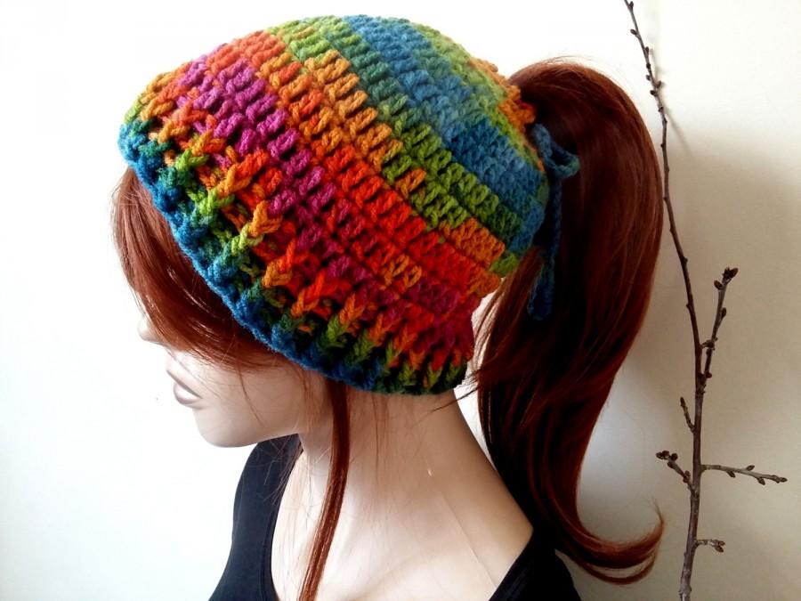 Mariage - Crochet bun Hat, bun hat messy, messy bun winter hat, Crochet Winter Hat, bun beanie, ponytail beanie, bun hat, Women Knit Hat, Knit Beret