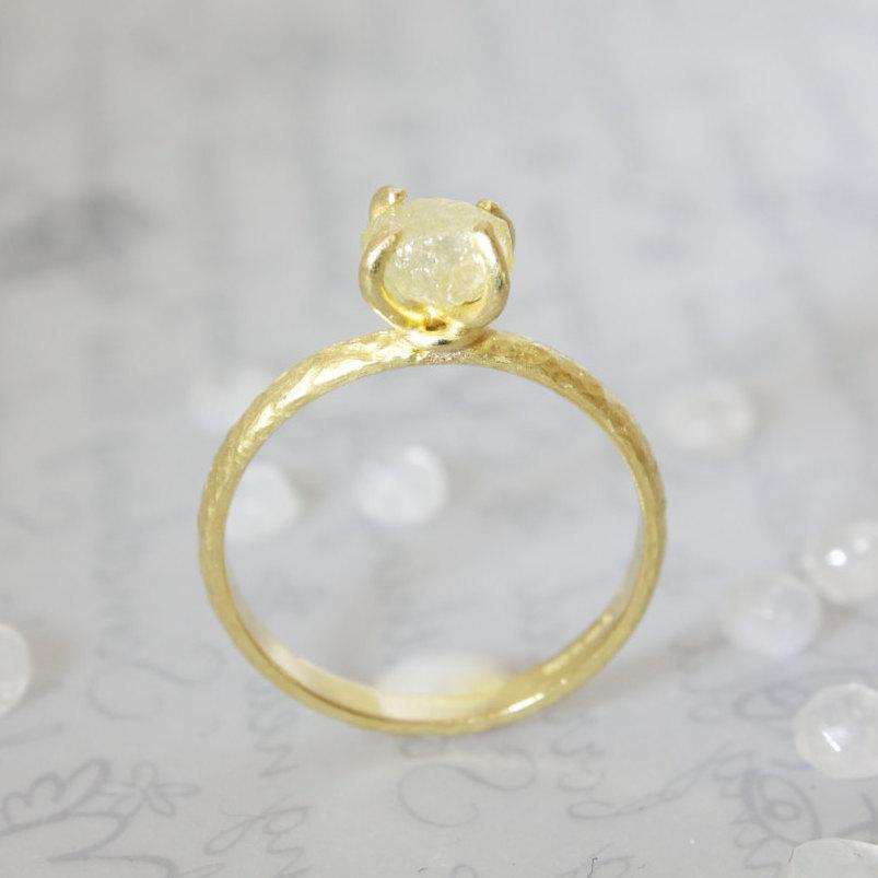 Mariage - rough cut diamond ring, raw diamond ring, uncut diamond ring, raw diamond engagement ring