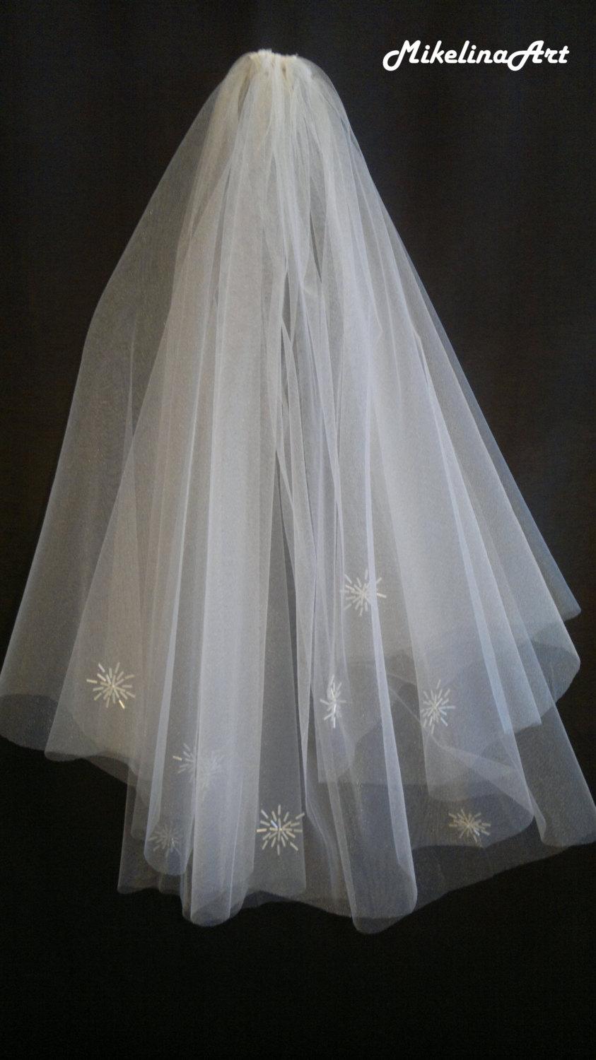 Hochzeit - White Wedding Veil, Two Layers