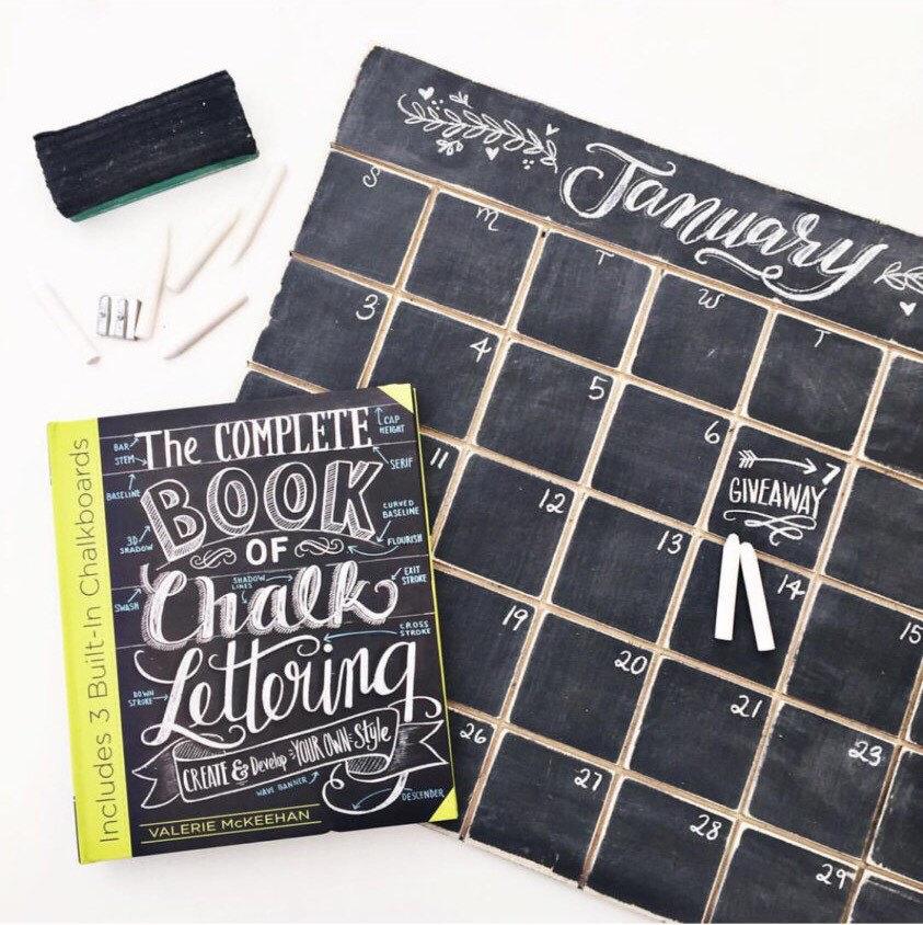 Wooden Chalkboard Calendar, Distressed, Engraved Sections 2631120