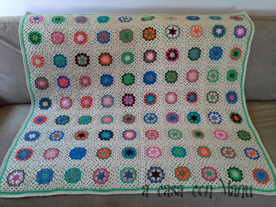 Свадьба - Plaid all'uncinetto,  crochet plaid, Soffice, colorato e avvolgente plaid, Soft, Grannysquare, plaid grannysquare, handmade, made in Italy