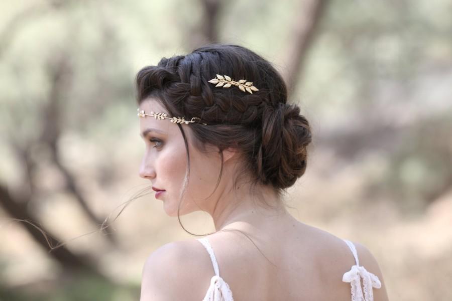 Mariage - Arden Comb, Gold Leaves Comb, Bridal Hair Accessory, Forest Wedding, Bridal Comb, Rustic Woodland, Golden Leaves Jewellery, Goddess Comb