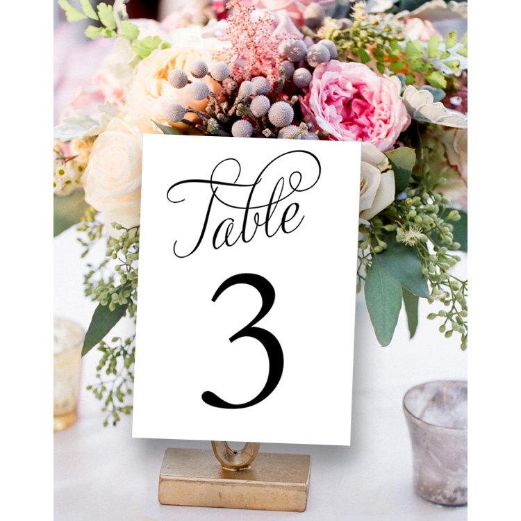 Fancy Table Numbers 130, Wedding Table Number, Printable Wedding