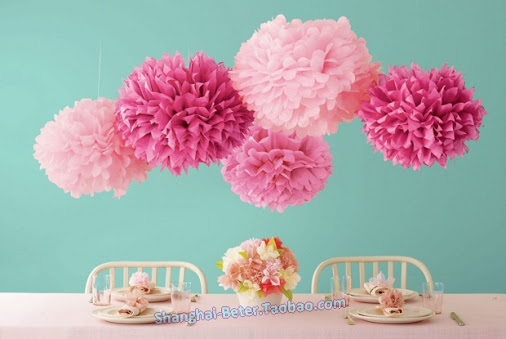 زفاف - Beter Gifts® Tissue Pom Flower BETER-ZH037 DIY Party Decoration Bridal Shower