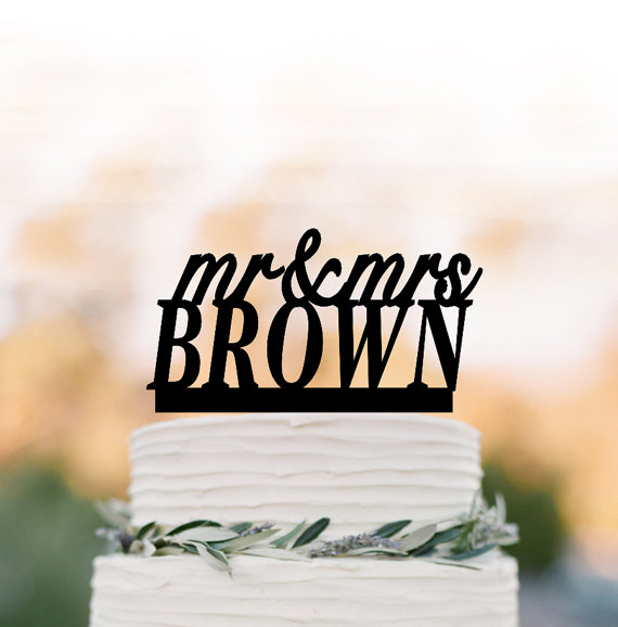 Mariage - Personalized wedding Cake topper mr and mrs, cake topper monogram, cake topper letter for birthday, custom cake topper name for wedding
