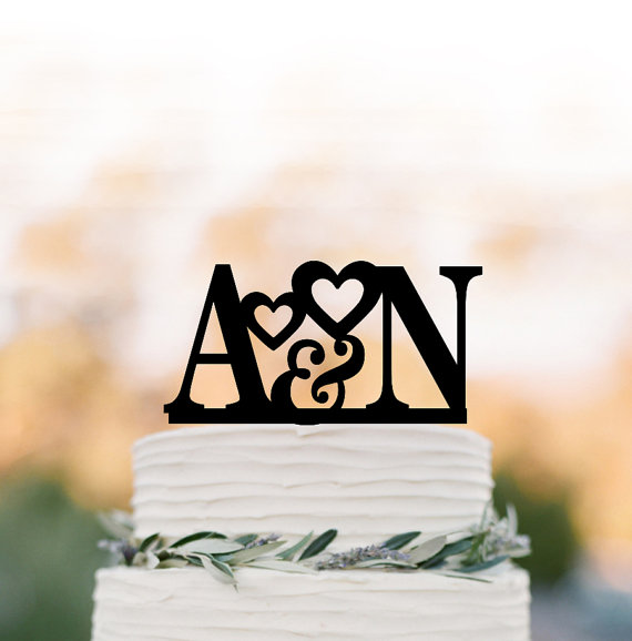 Mariage - Personalized wedding Cake topper initial, cake topper monogram, cake topper with letter for birthday, wedding cake topper custom letter