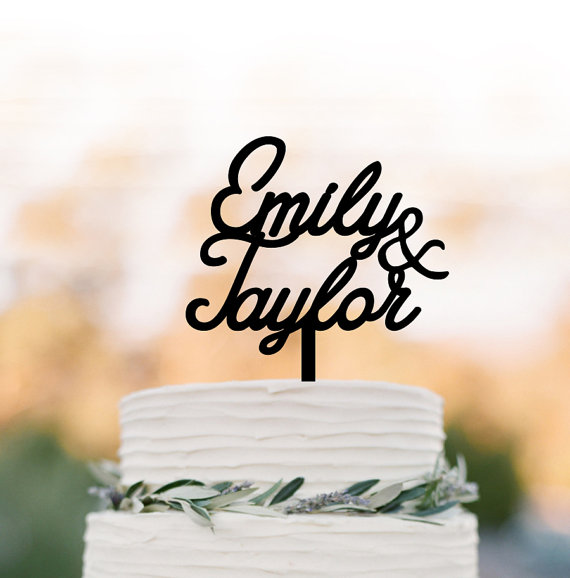 Wedding - Personalized Cake topper for wedding, wedding cake topper monogram,cake topper with name for birthday, initial cake topper for wedding