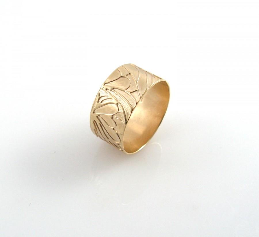 Mariage - Wedding ring, Gold wedding ring, Wings gold wedding ring, Wings ring, Gold ring, Wedding band, Gold wedding band (gr9436-2020).