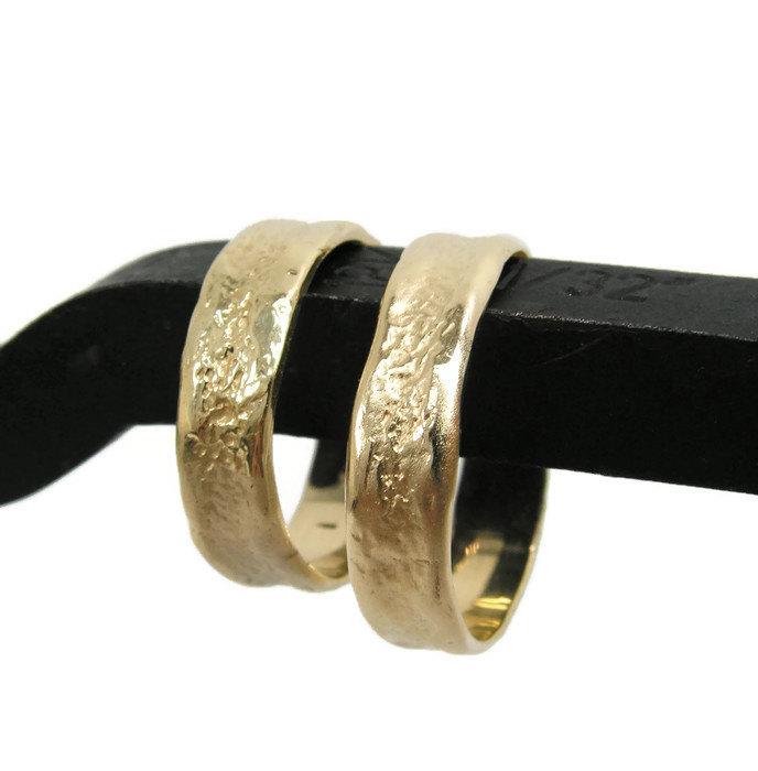 زفاف - His and Hers set -men and women wedding ring set -14k Hand Molded rings (gr-9316-1493).  gold wedding, his and his set