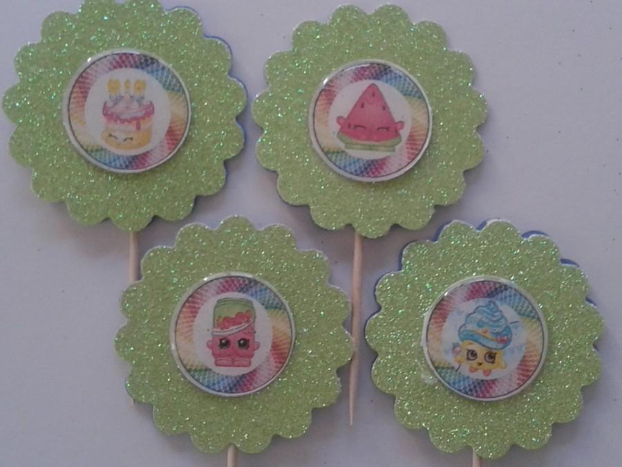 Hochzeit - Cupcake Toppers, Shopkins, Birthday Cake Toppers, Shopkins Inspired Cupcake Toppers, Shopkins Theme Party, Party Favor