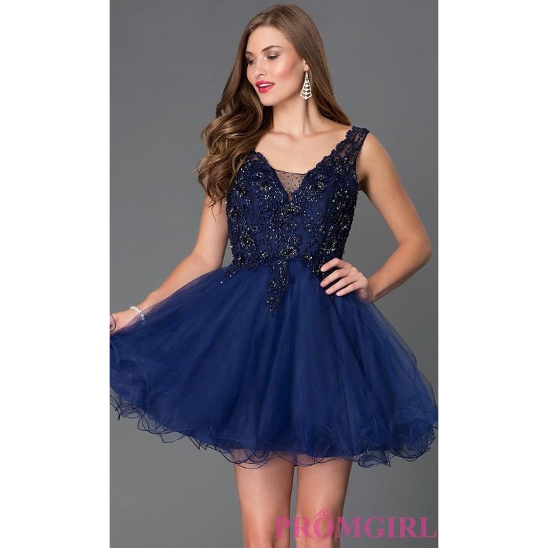 Mariage - Short V-Neck Babydoll Dress 9348 by Mori Lee - Discount Evening Dresses 