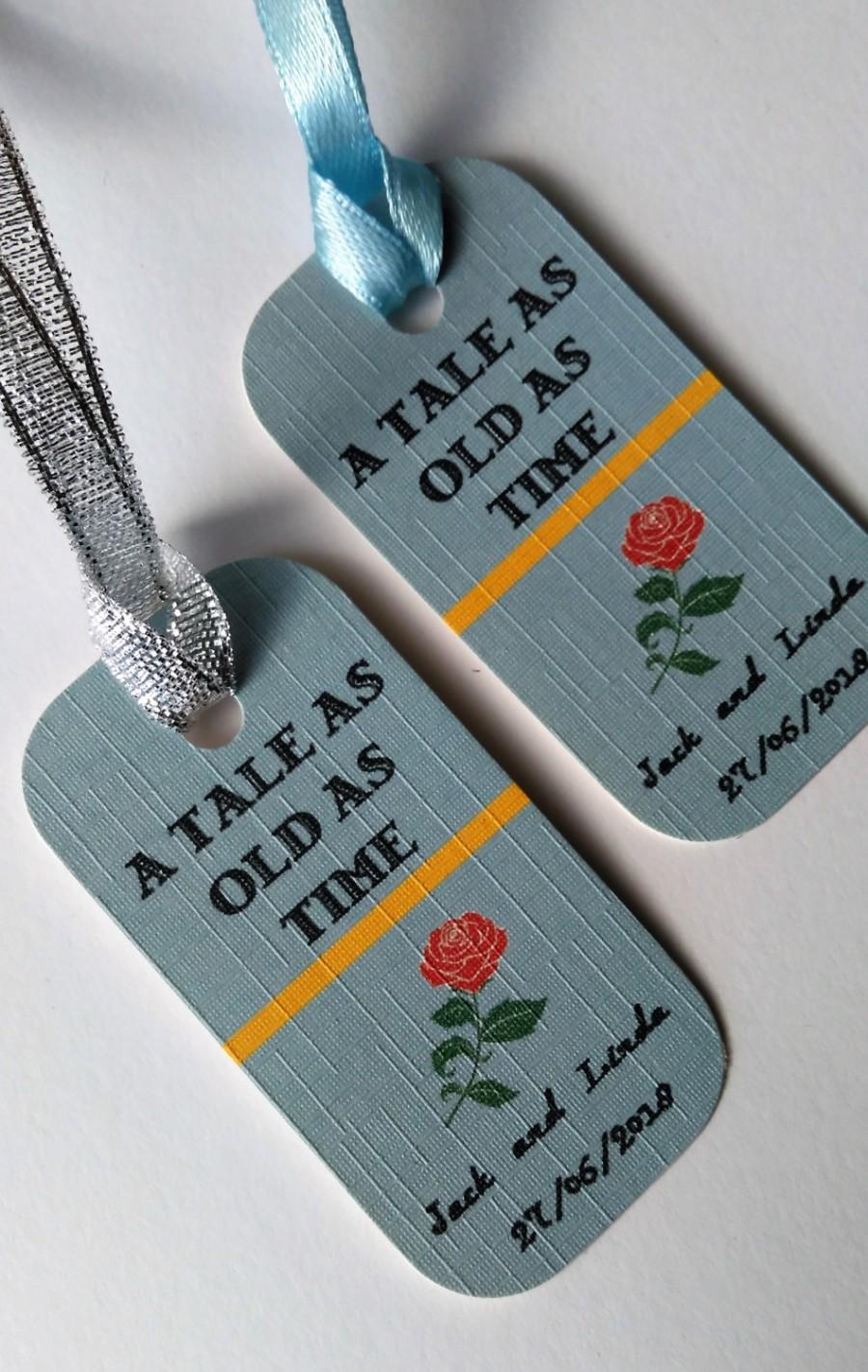Wedding - A tale as old as time, Beauty and The Beast Wedding, fairytale wedding favour tags, wedding favor tags.