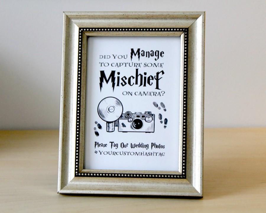 Mariage - Printable Custom Photo Hashtag Sign for Harry Potter Wedding