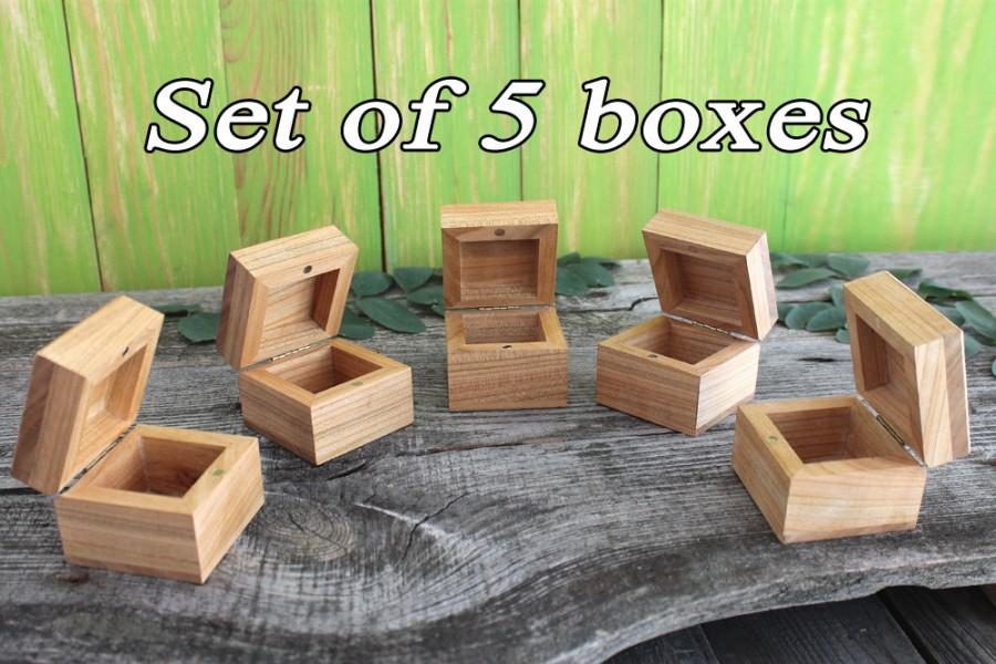 Свадьба - Set of 5 wood ring boxes,engagement box,proposal wooden box,craft wood box,handmade box,trinket box,box,ring boxes,jewelry wood boxes