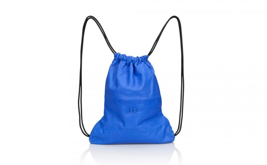 Wedding - Blue leather backpack - multi-way leather bag - leather handbag - SALE leather purse sack - gym backack - leather tote - rucksack