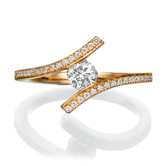 Mariage - Engagement ring - Promise ring - Statement ring - Wedding ring - Diamond ring - Rose gold ring - Bridal ring - 14k gold ring
