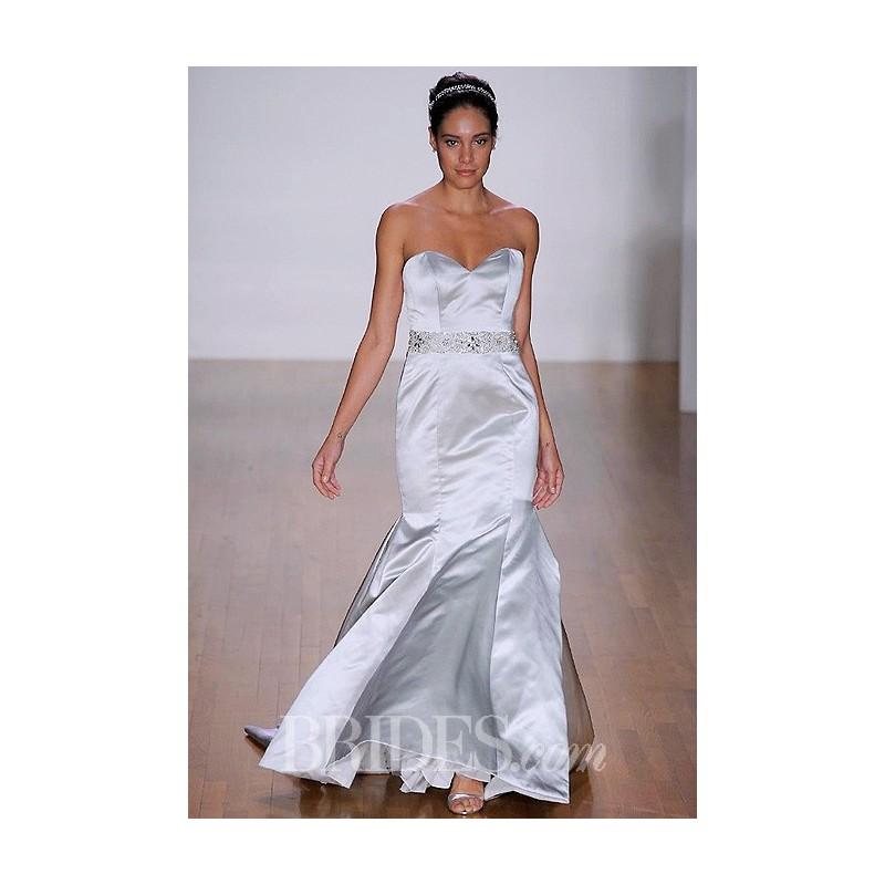 Hochzeit - Alfred Angelo - 2014 - Style 2434 Strapless Satin Trumpet Wedding Dress with Crystal Belt - Stunning Cheap Wedding Dresses