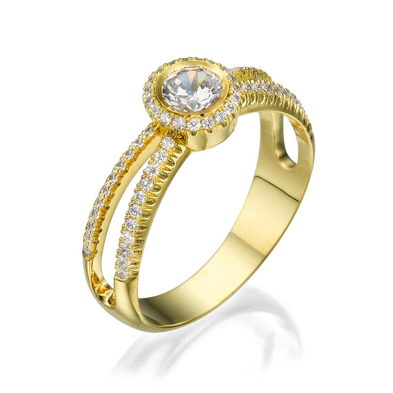 Hochzeit - Engagement ring - Promise ring - Statement ring - Wedding ring - Diamond ring - Rose gold ring - Bridal ring - 14k gold ring