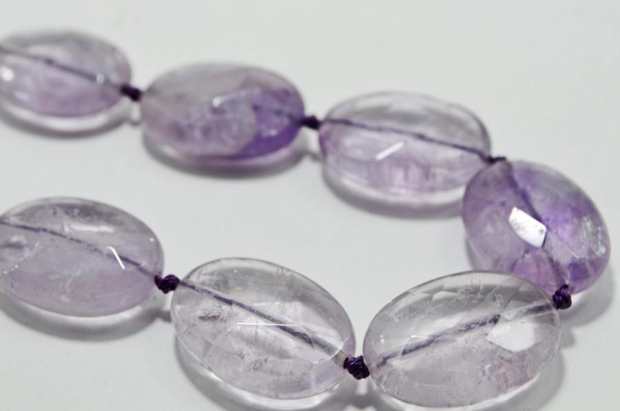 Hochzeit - Modern Light Purple Faceted Amethyst Crystal Statement Big Bold Chunky Necklace, Genuine Gemstone Beaded Fashion Necklace, Valentine's Gift