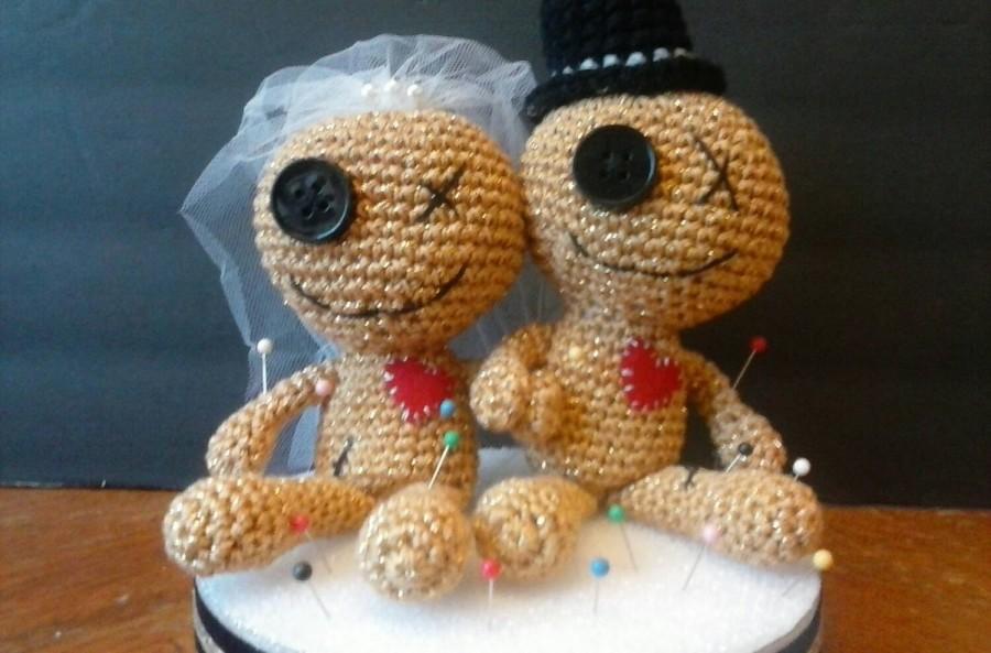 زفاف - Voodoo Doll Couple Wedding Cake Topper - Available in Your Choice of Colors - Maris Gras - New Orleans