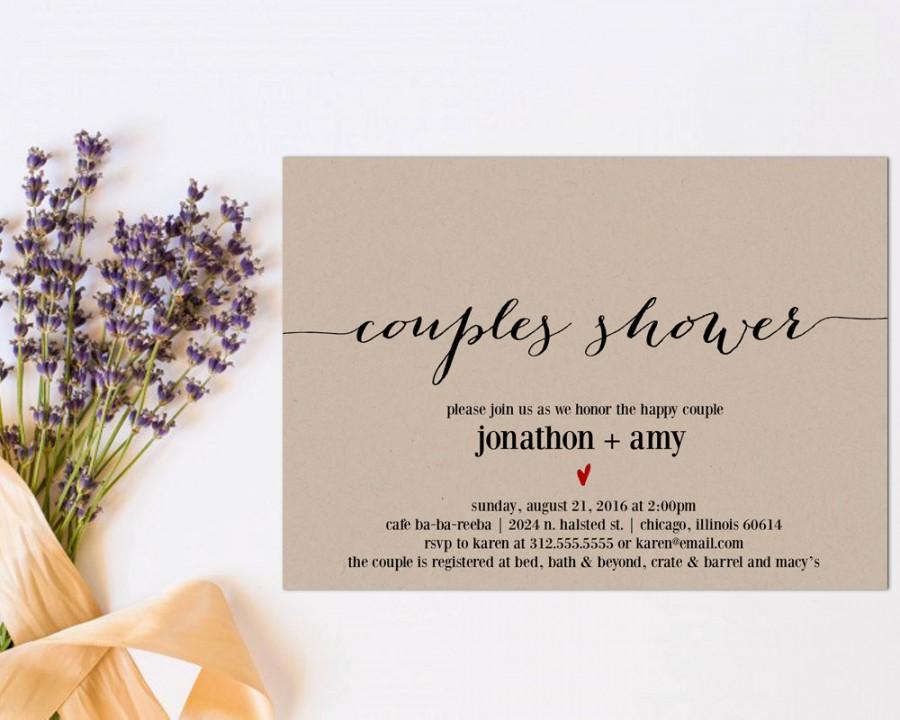 Свадьба - Printable Couple's Shower Invitation, Printable Invitation, Couple's Shower, Instant Download, Wedding Shower, Editable Invitation, WSET2