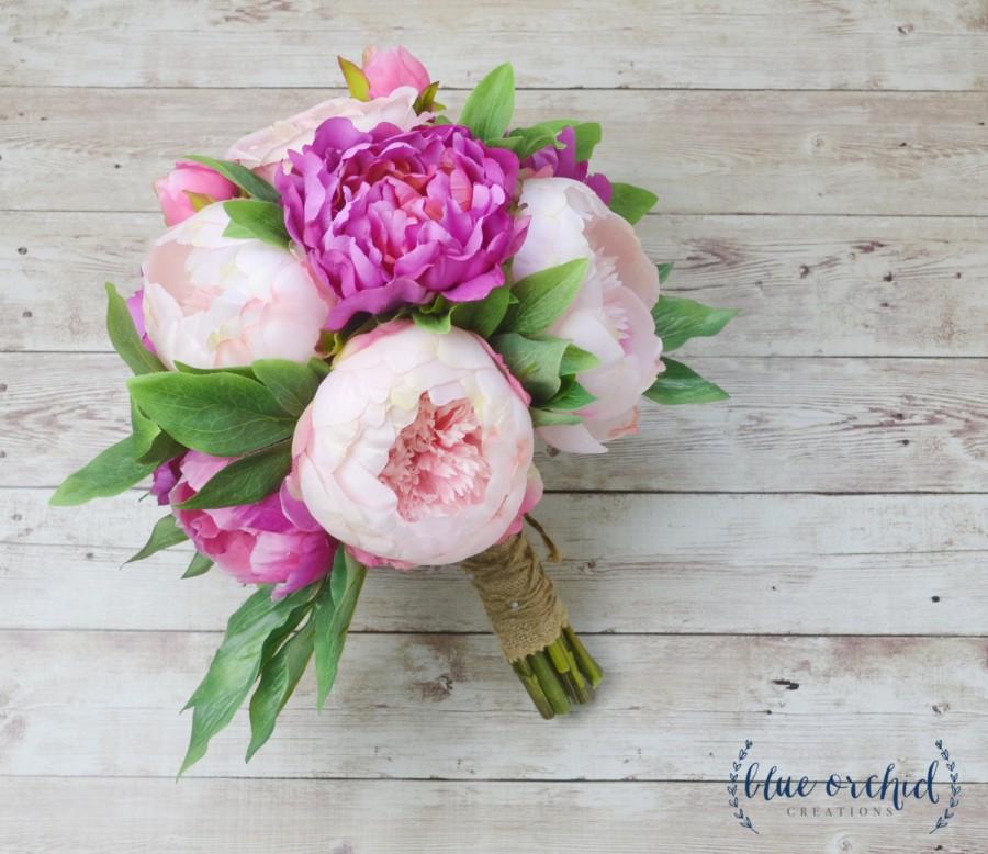 Wedding - Peony Bouquet, Wedding Bouquet, Silk Peonies, Silk Flowers, Flower Arrangement, Pink Peony Bouquet, Peonies, Silk Bouquet, Wedding Bouquet