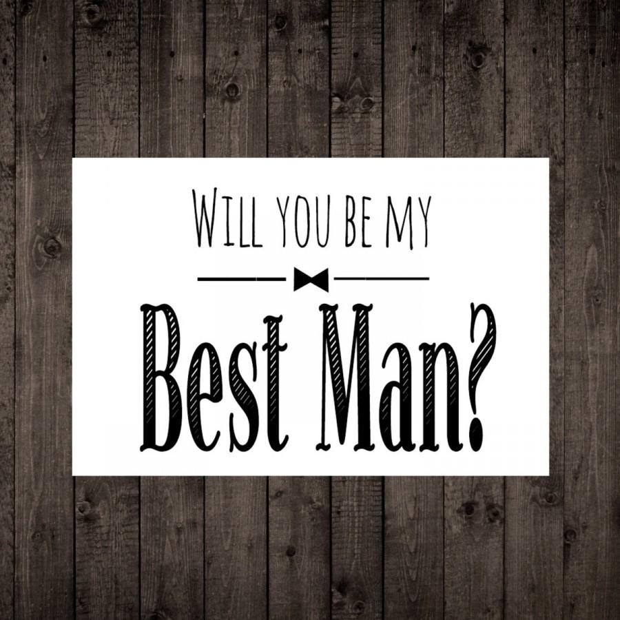 Mariage - Will You Be My Best Man Printable, Wedding Card, Best Man Groomsman Invitation, Wedding Party, Digital Download