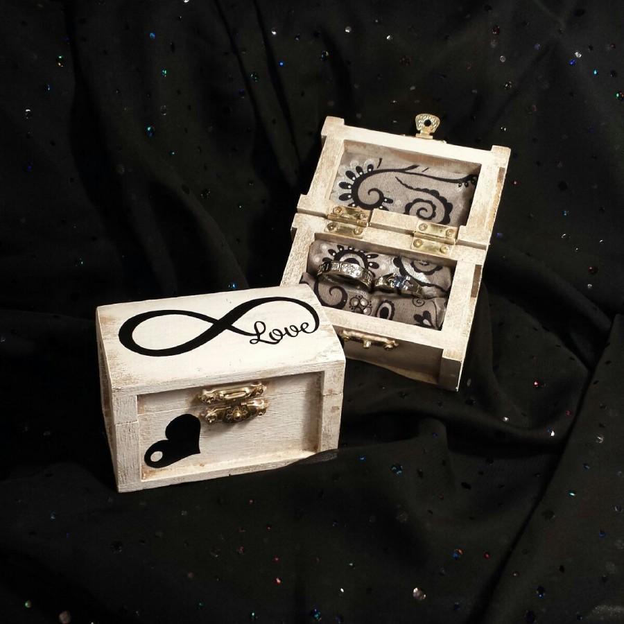 زفاف - Ring Bearer Wedding Ring Box, Ring Bearer Pillow Alternative, Ring Bearer Ring Box, Shabby Chic Wedding Ring Box, Infinity Ring Box