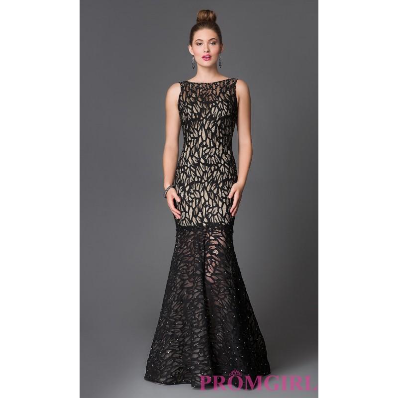 Mariage - Long Sleeveless Illusion Brocade Tricot Xcite Prom Dress - Discount Evening Dresses 