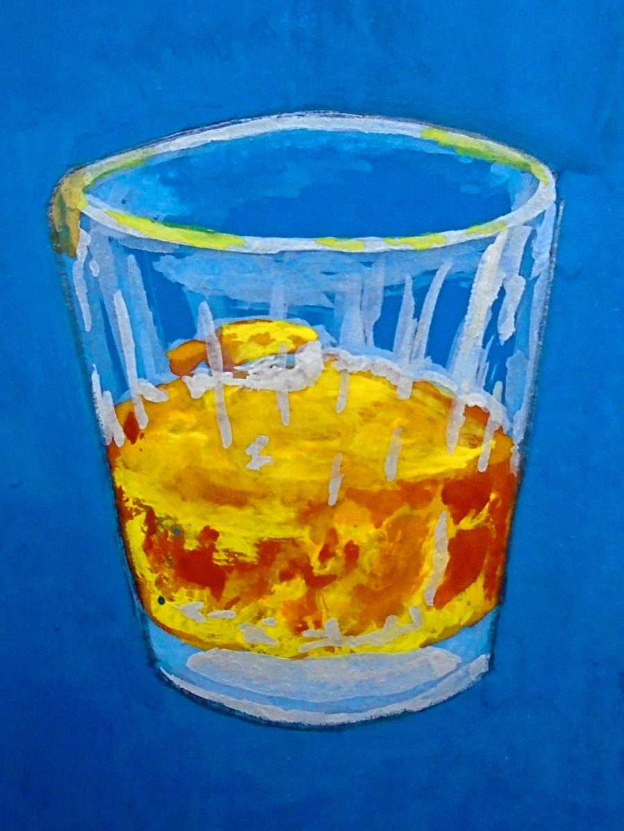 زفاف - My Relationship With Whiskey Is On the Rocks #203 (ARTIST TRADING CARDS) 2.5" x 3.5" by Mike Kraus