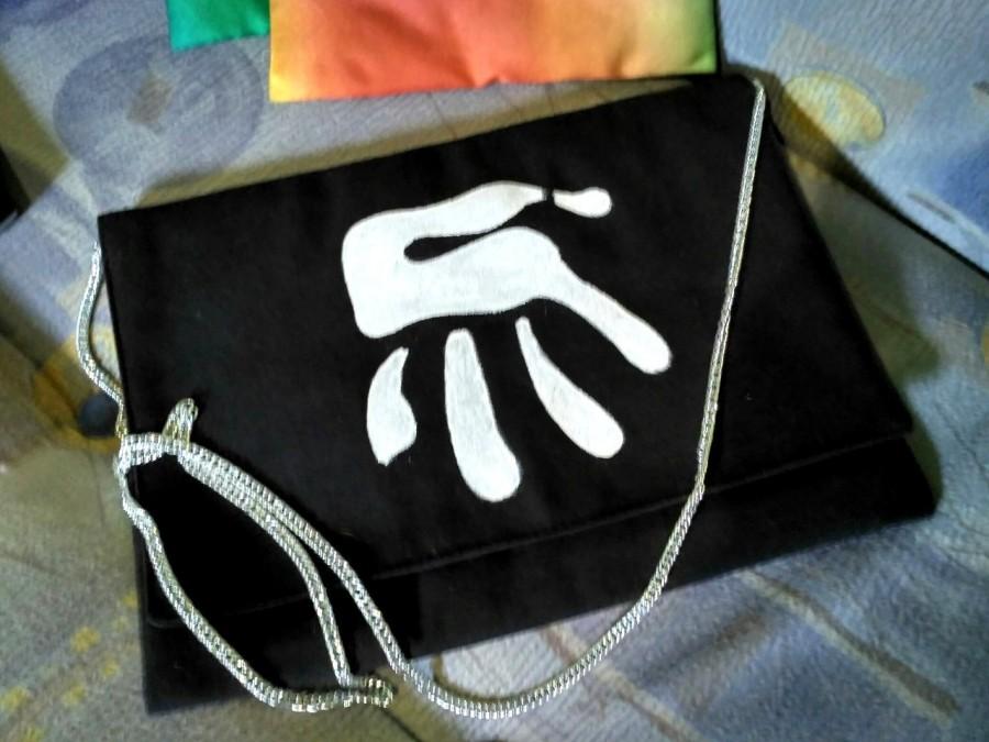 زفاف - Exclusive Handprint Eco bag/Black and White/Birthday gift idea/Gift for woman/Gift for girl/Handpainted cotton bag/ Black Cotton Bag