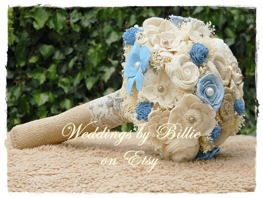 زفاف - Weddings, Bouquets, Sola Bouquet, Beach, Blue Ivory Bouquet, Alternative Bouquet,Burlap & Lace,Bridal Accessories,Keepsake Bouquet,Sola