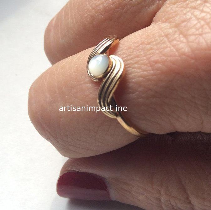 Mariage - Engagement ring, Gold Filled ring, shell ring, simple Gold ring, dainty ring, midi ring, delicate ring, bohemian ring - The Reason R2248
