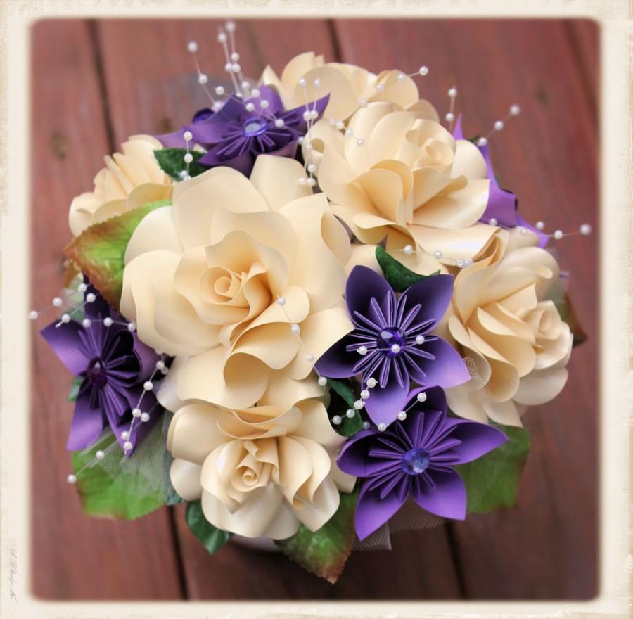 Wedding - Paper Flower Bouquet, origami bouquet.