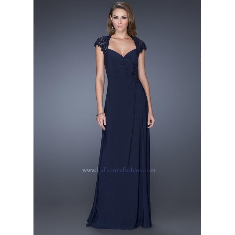 Hochzeit - La Femme 20487 Lace Cap Sleeve Jersey Gown - 2017 Spring Trends Dresses