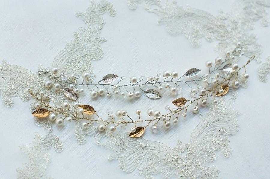 Свадьба - Bridal Headpiece with Peals and Crystals Bridal Hair Piece Bridal Hair Piece Bridal Wreath