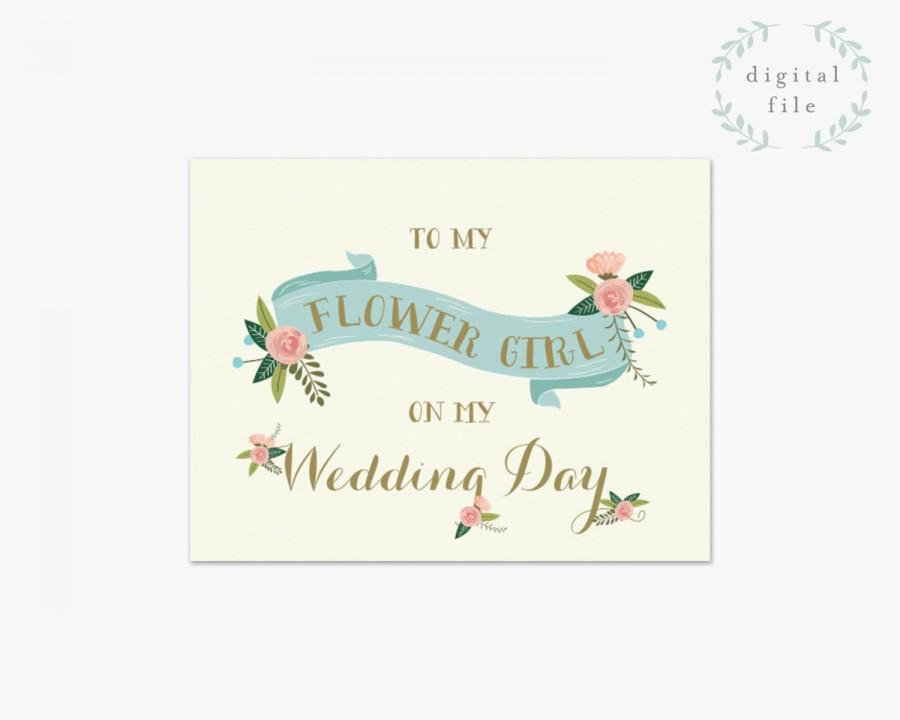 زفاف - PRINTABLE Flower Girl Wedding Card // To my flower girl on my wedding day // Thank You Card // Bridesmaid Card // INSTANT DOWNLOAD