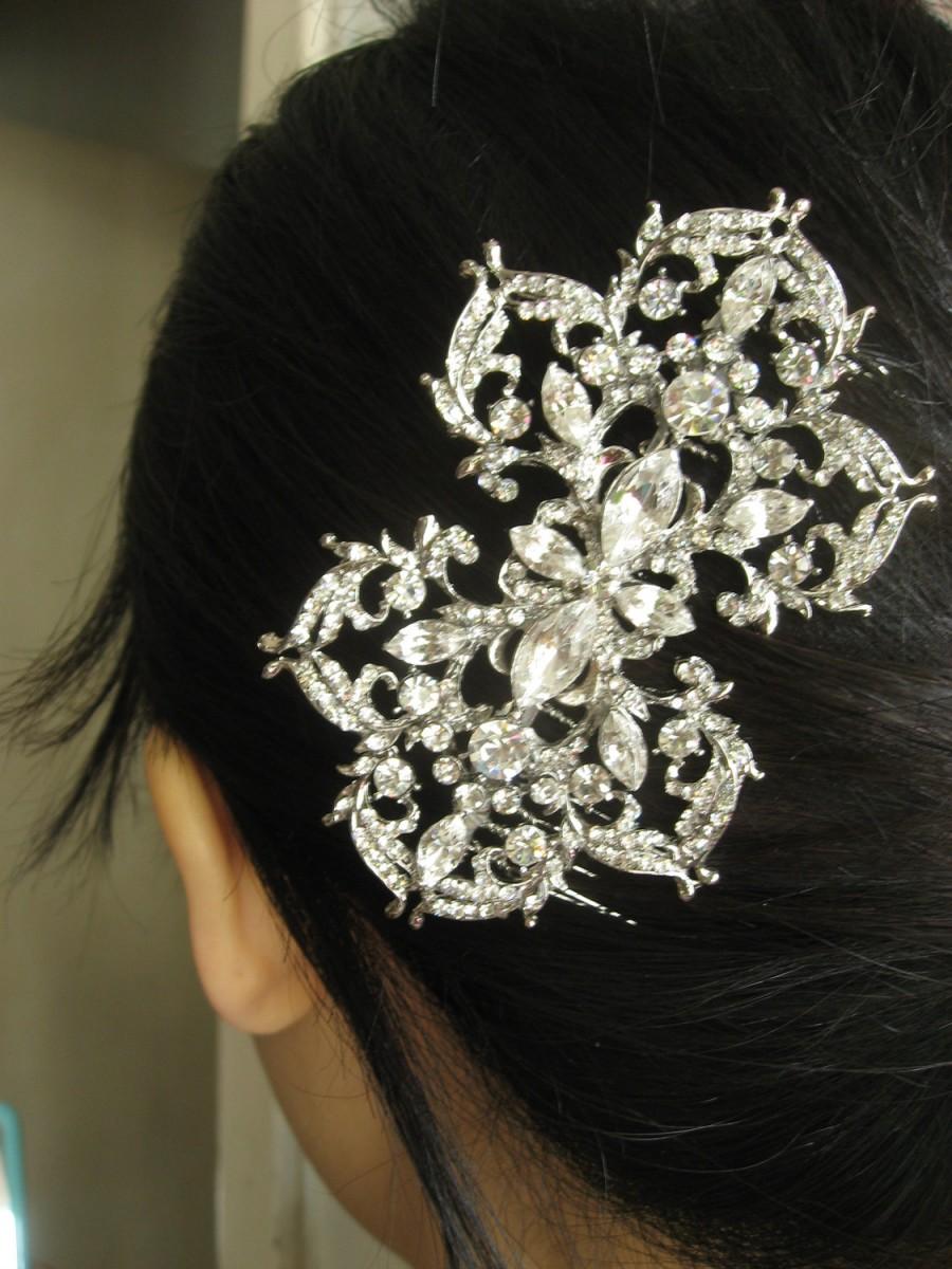 Hochzeit - Vintage rhinestones crystals wedding bridal bridesmaids flower girls hair comb, wedding hair comb, rhinestone hair comb, bridal hair comb