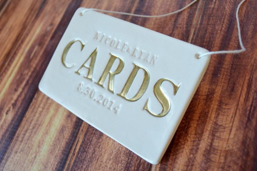 زفاف - Gold Personalized Cards Sign for Wedding Card Box - Gift Wrapped