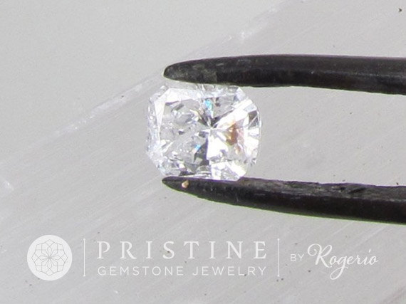 Mariage - Radiant Cut White Diamond 0.50 ct Emerald Cut Shape for Custom Engagement Ring April Birthstone