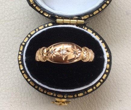 زفاف - Antique 15ct Edwardian Diamond Gypsy Ring