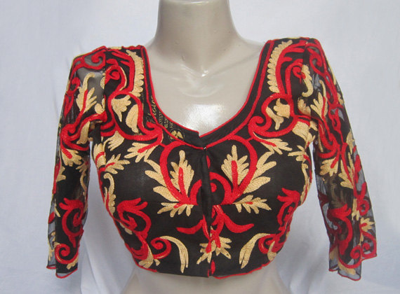 Readymade Long crop top/ Blouse – Ethnikhouse  Blouse designs, Ladies blouse  designs, Simple blouse designs