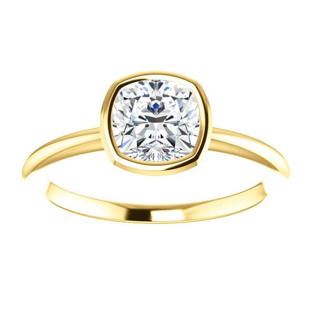 Wedding - Moissanite "Forever Brilliant" 14K Gold 1.10CT Cushion Cut Gemstone 14K Gold, Conflict Free, Made to Order, yellow, white, rose gold