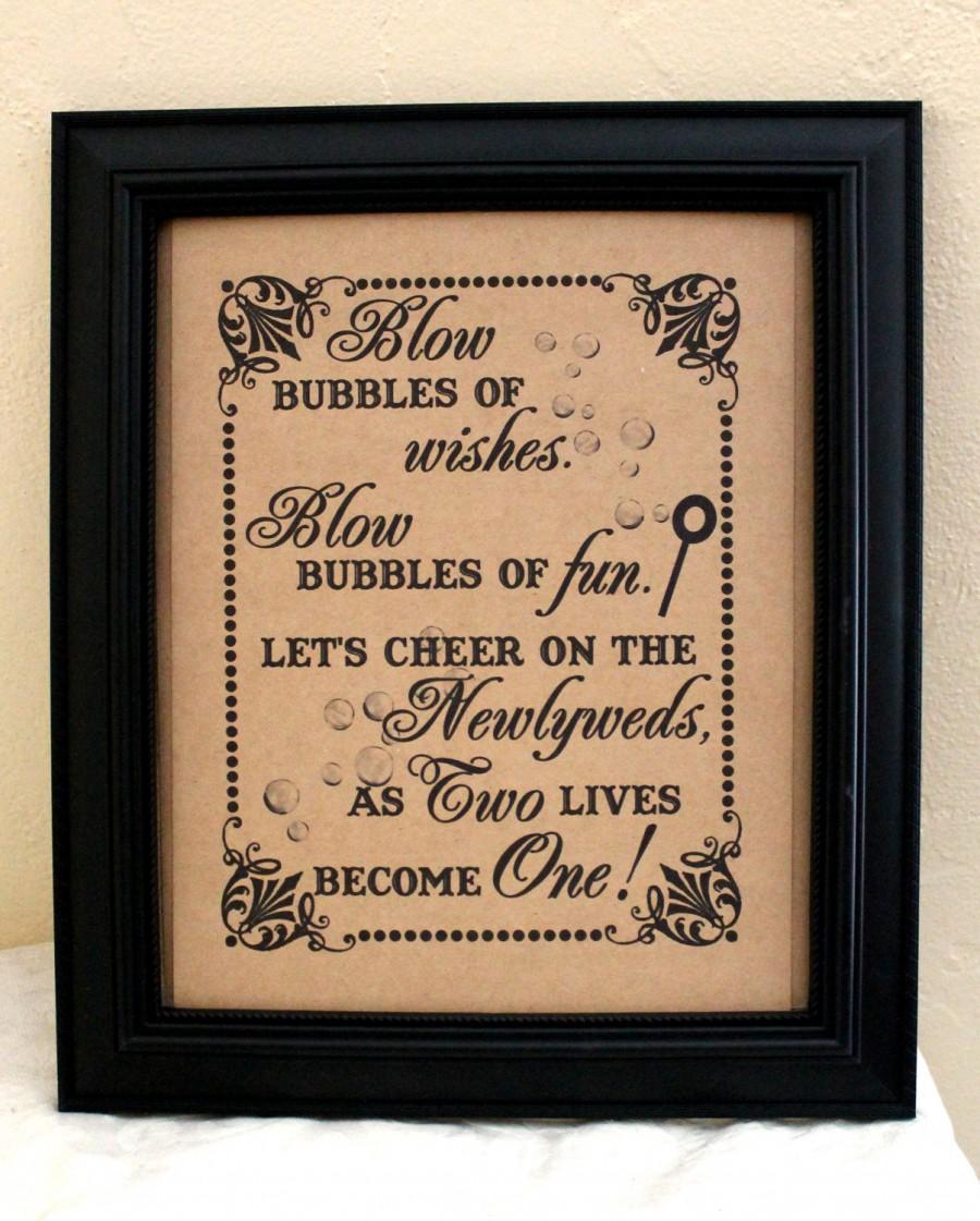 8 x 10 wedding sign bubble send off bubble first dance bubble